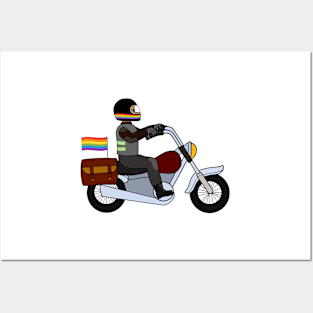 Gay pride rainbow ride motorcycle freedom Posters and Art